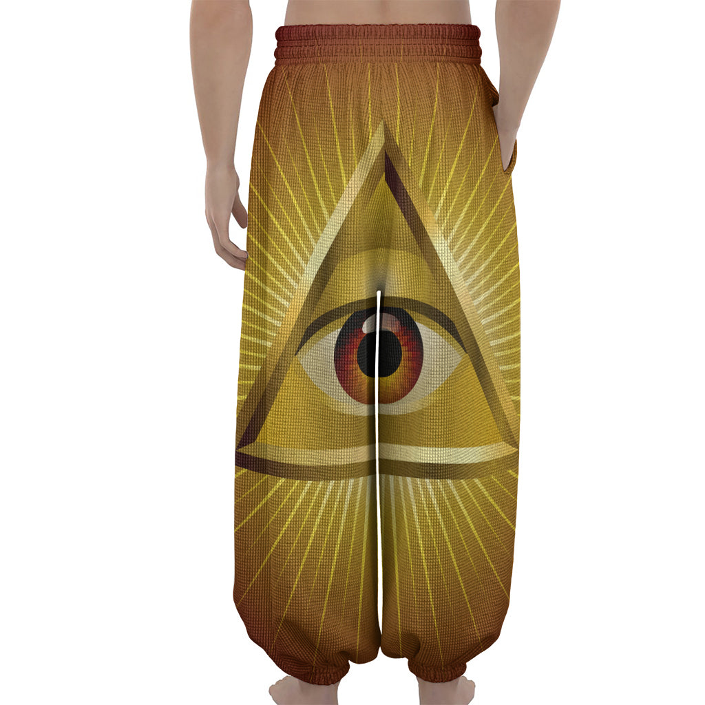 Masonic Eye Sight Print Lantern Pants