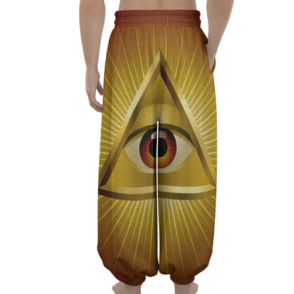 Masonic Eye Sight Print Lantern Pants