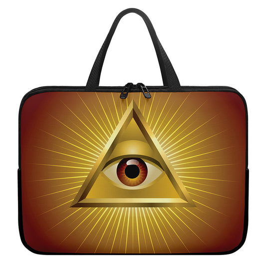 Masonic Eye Sight Print Laptop Sleeve With Handle