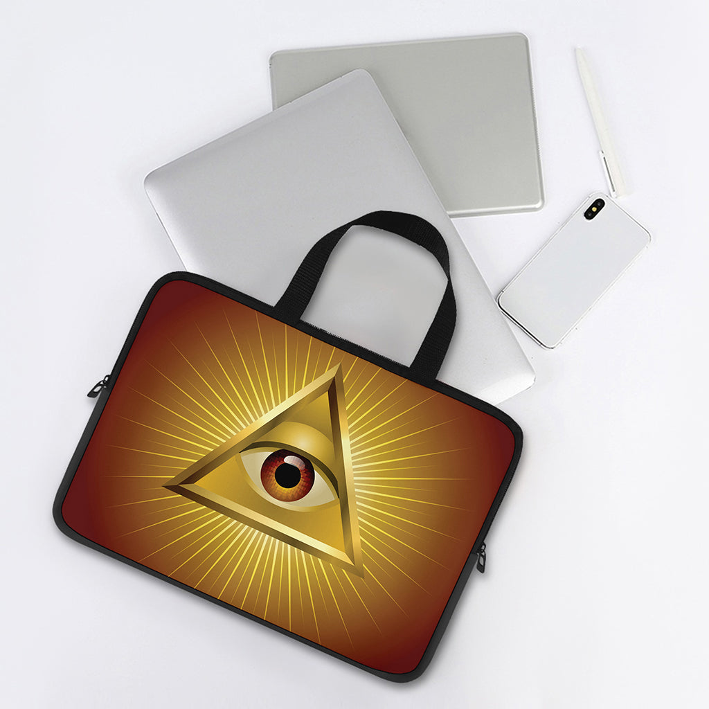 Masonic Eye Sight Print Laptop Sleeve With Handle