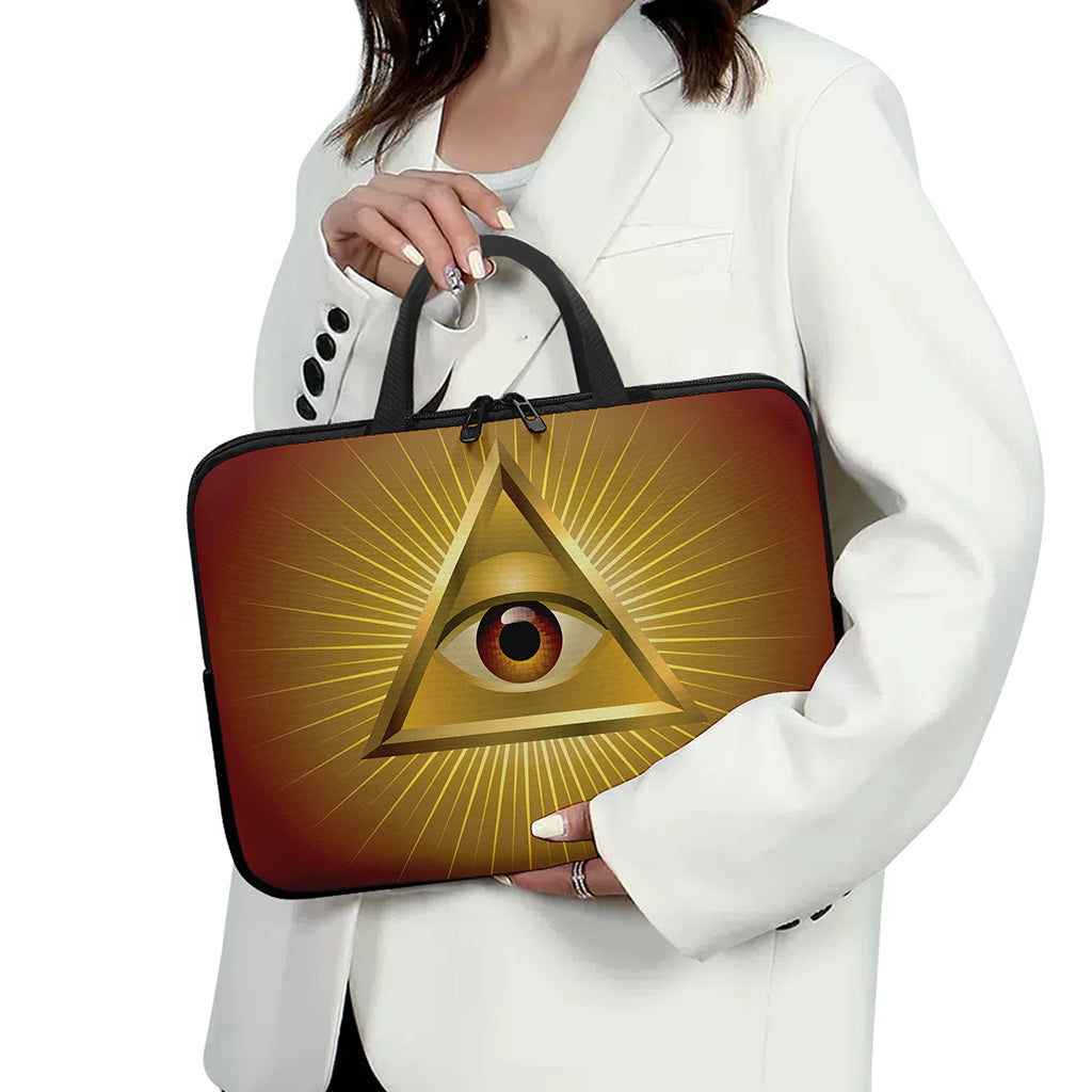 Masonic Eye Sight Print Laptop Sleeve With Handle