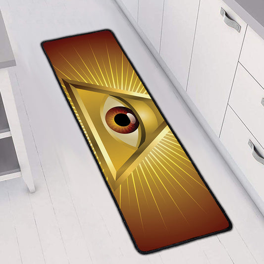 Masonic Eye Sight Print Long Kitchen Mat