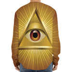 Masonic Eye Sight Print Long Sleeve Baseball Jersey