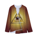 Masonic Eye Sight Print Long Sleeve Short Coat