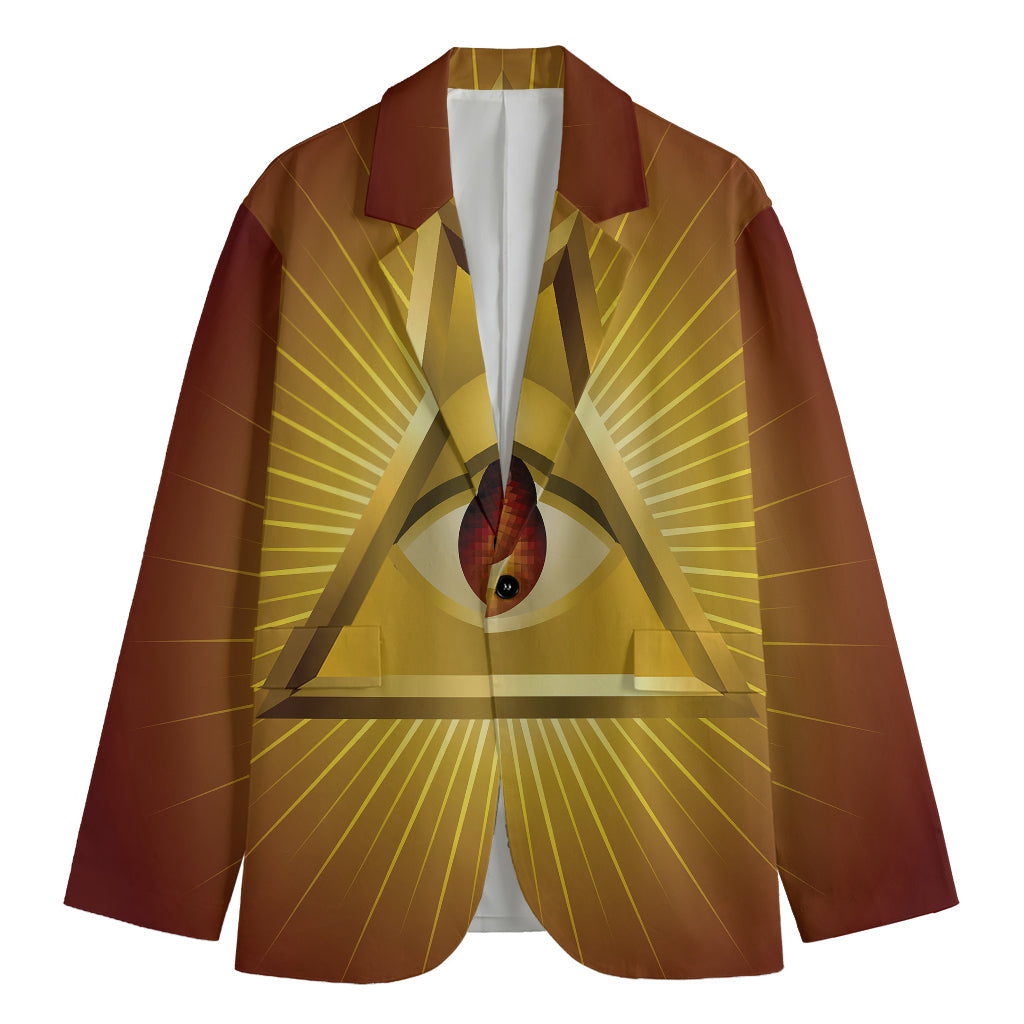 Masonic Eye Sight Print Men's Blazer