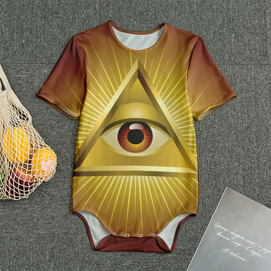 Masonic Eye Sight Print Men's Bodysuit