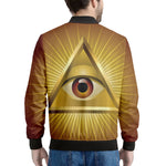 Masonic Eye Sight Print Men's Bomber Jacket