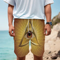 Masonic Eye Sight Print Men's Cargo Shorts