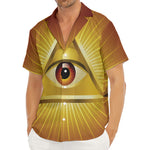 Masonic Eye Sight Print Men's Deep V-Neck Shirt