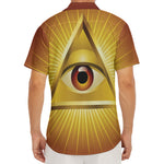 Masonic Eye Sight Print Men's Deep V-Neck Shirt