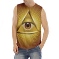 Masonic Eye Sight Print Men's Fitness Tank Top