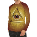 Masonic Eye Sight Print Men's Long Sleeve Rash Guard