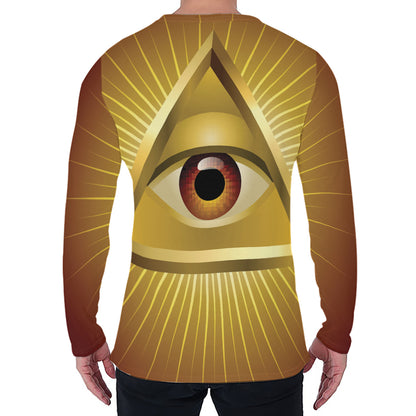 Masonic Eye Sight Print Men's Long Sleeve T-Shirt
