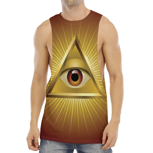Masonic Eye Sight Print Men's Muscle Tank Top