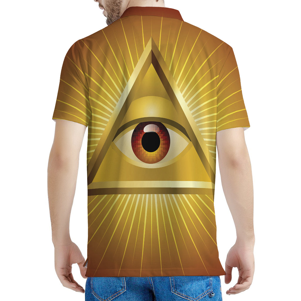 Masonic Eye Sight Print Men's Polo Shirt