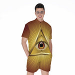 Masonic Eye Sight Print Men's Rompers