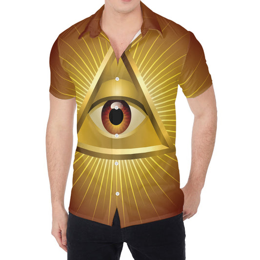 Masonic Eye Sight Print Men's Shirt