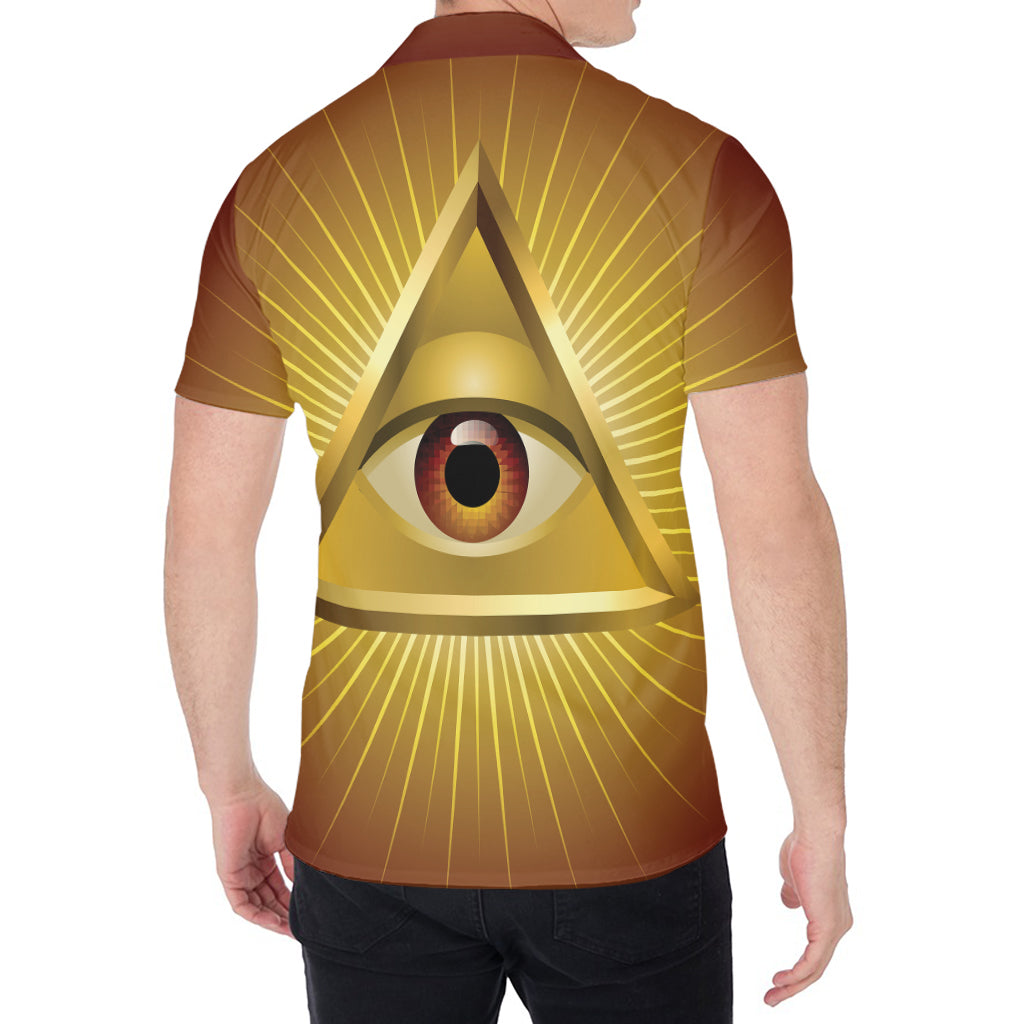 Masonic Eye Sight Print Men's Shirt