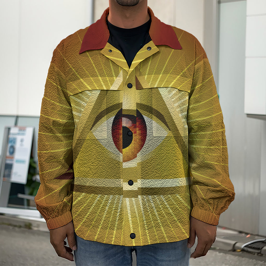Masonic Eye Sight Print Men's Shirt Jacket