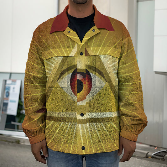 Masonic Eye Sight Print Men's Shirt Jacket