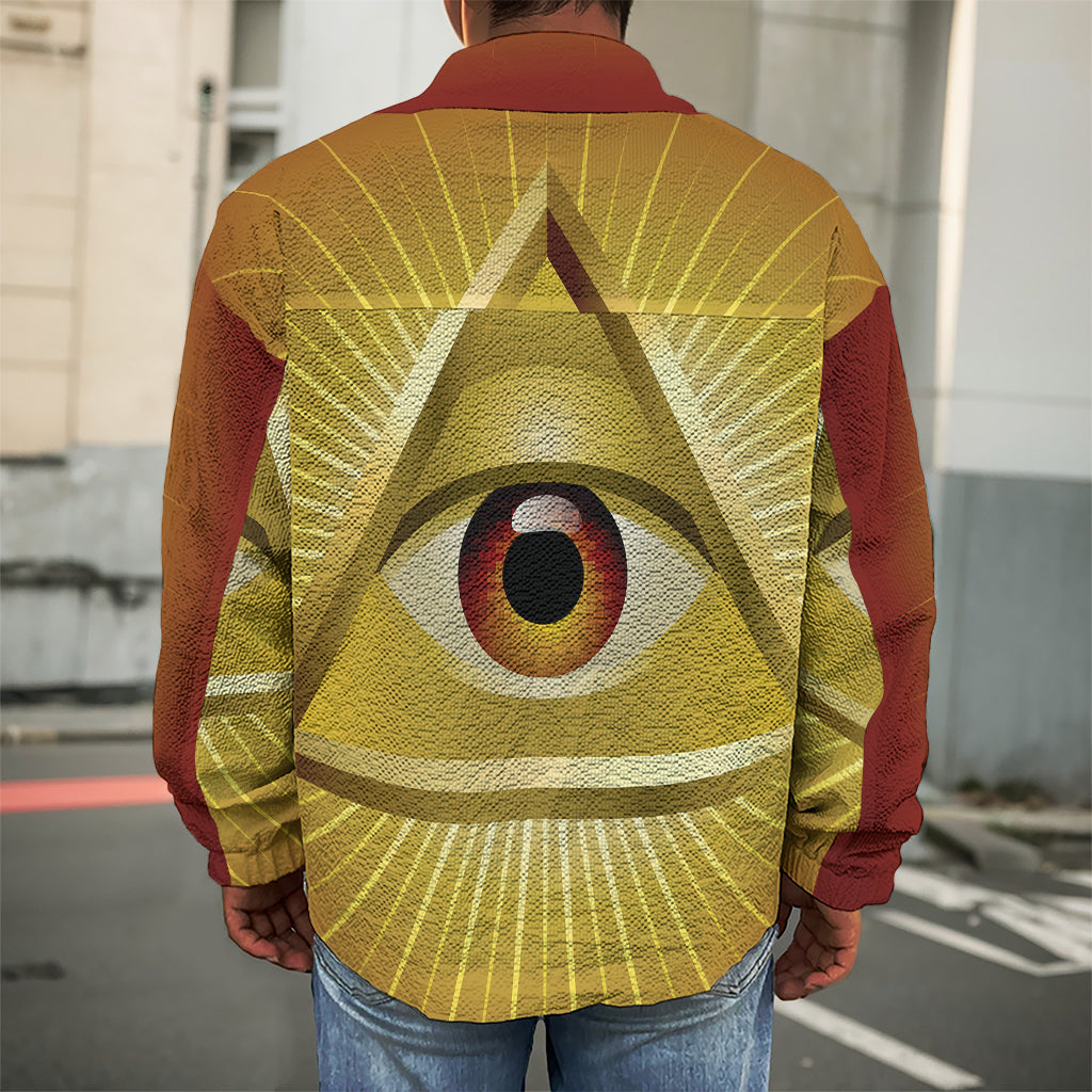 Masonic Eye Sight Print Men's Shirt Jacket