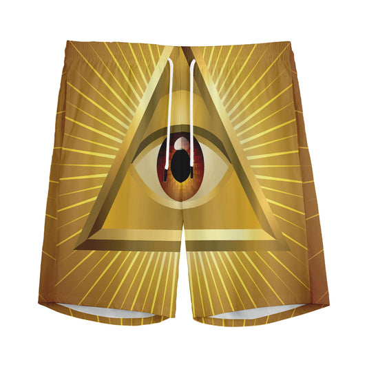 Masonic Eye Sight Print Men's Sports Shorts