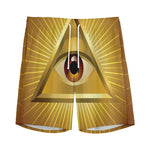 Masonic Eye Sight Print Men's Sports Shorts