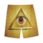 Masonic Eye Sight Print Men's Sports Shorts