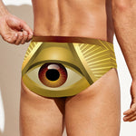 Masonic Eye Sight Print Men's Swim Briefs