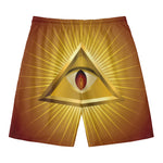 Masonic Eye Sight Print Men's Swim Trunks