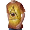Masonic Eye Sight Print Men's Velvet T-Shirt