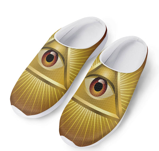Masonic Eye Sight Print Mesh Casual Shoes