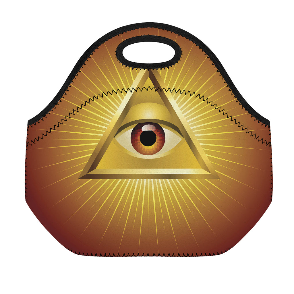 Masonic Eye Sight Print Neoprene Lunch Bag