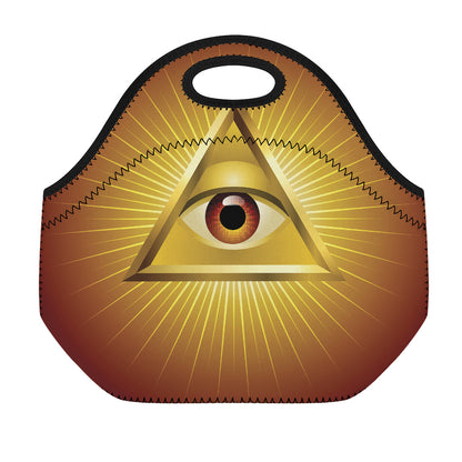 Masonic Eye Sight Print Neoprene Lunch Bag