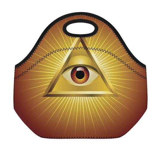 Masonic Eye Sight Print Neoprene Lunch Bag