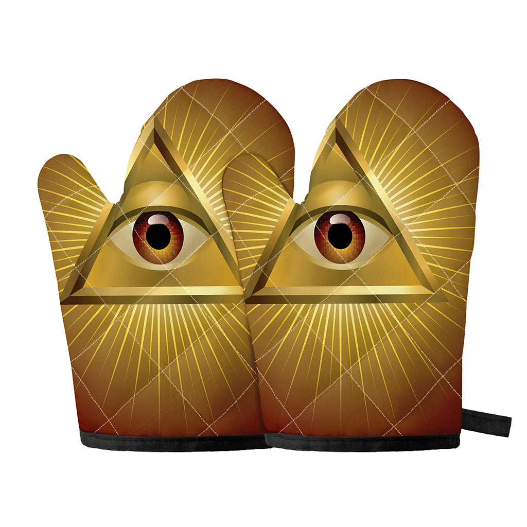 Masonic Eye Sight Print Oven Mitts