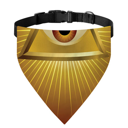 Masonic Eye Sight Print Over The Collar Dog Bandana