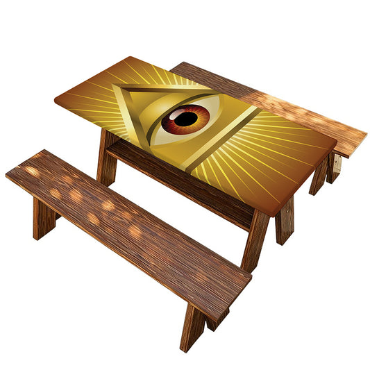 Masonic Eye Sight Print Picnic Table Cover