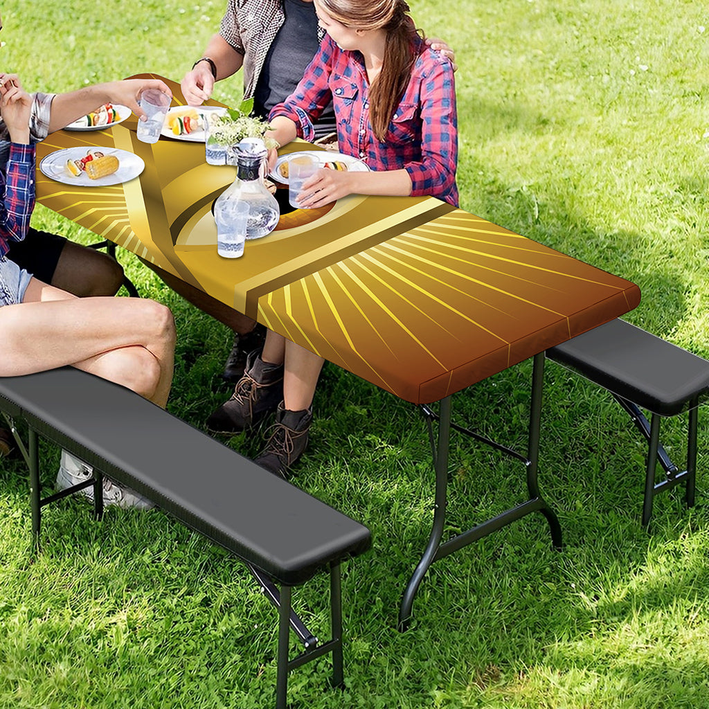 Masonic Eye Sight Print Picnic Table Cover