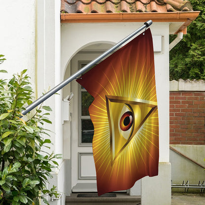 Masonic Eye Sight Print Polyester Flag