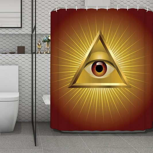 Masonic Eye Sight Print Polyester Shower Curtain