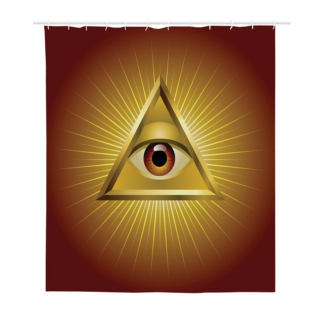 Masonic Eye Sight Print Polyester Shower Curtain