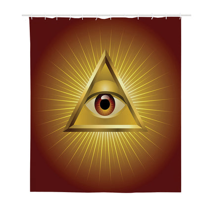 Masonic Eye Sight Print Polyester Shower Curtain