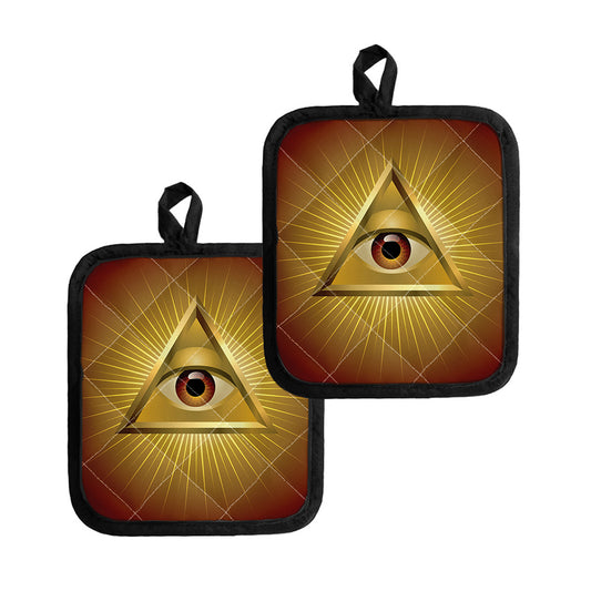 Masonic Eye Sight Print Pot Holders