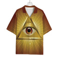 Masonic Eye Sight Print Rayon Hawaiian Shirt