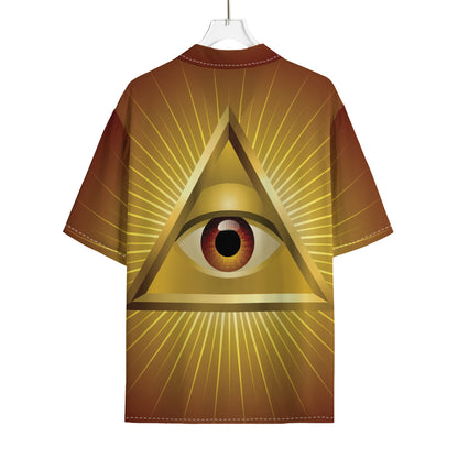 Masonic Eye Sight Print Rayon Hawaiian Shirt