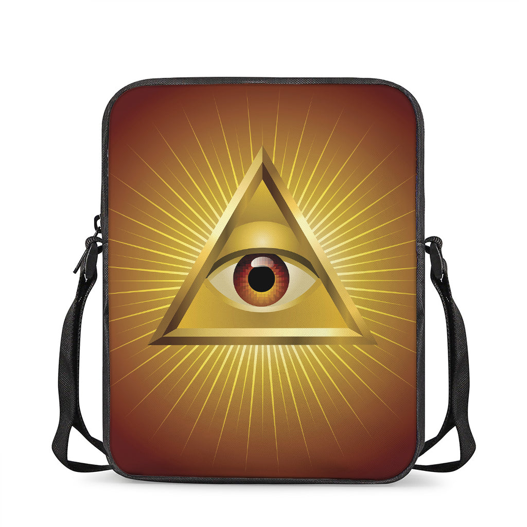 Masonic Eye Sight Print Rectangular Crossbody Bag