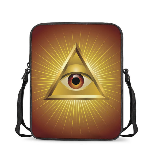 Masonic Eye Sight Print Rectangular Crossbody Bag