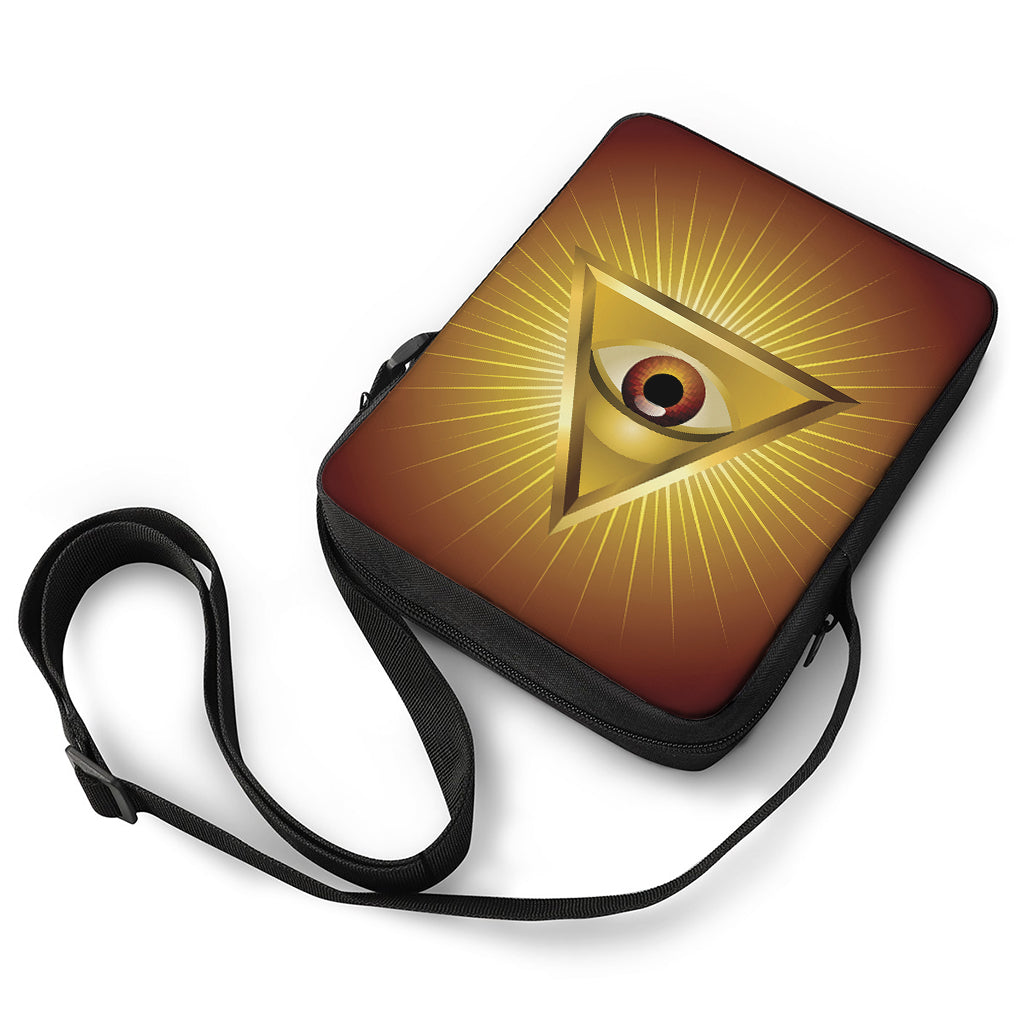 Masonic Eye Sight Print Rectangular Crossbody Bag