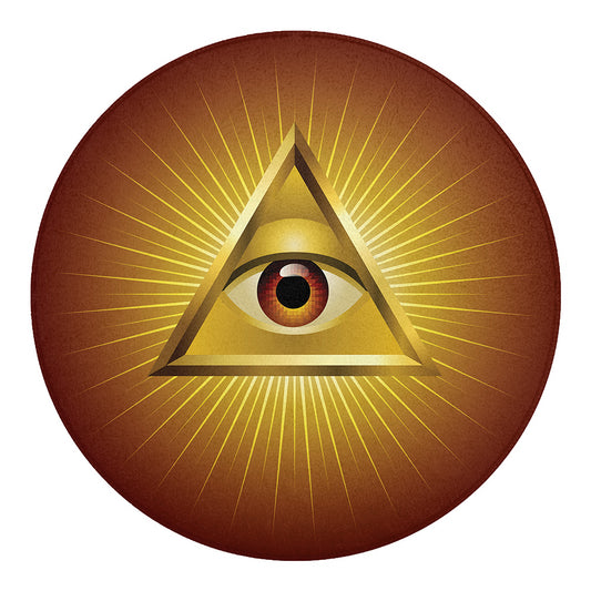 Masonic Eye Sight Print Round Blanket